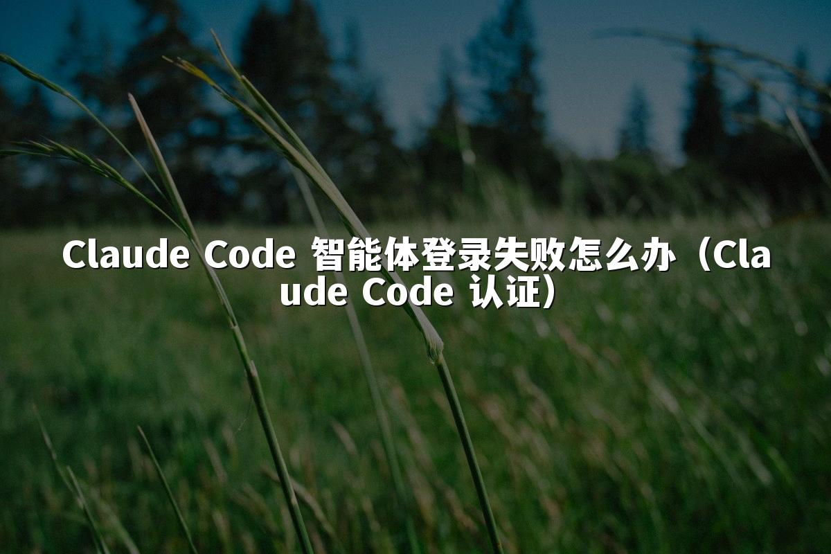 Claude Code 智能体登录失败怎么办(Claude Code 认证)