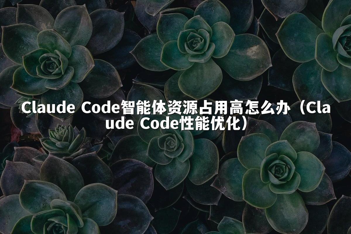 Claude Code智能体资源占用高怎么办(Claude Code性能优化)