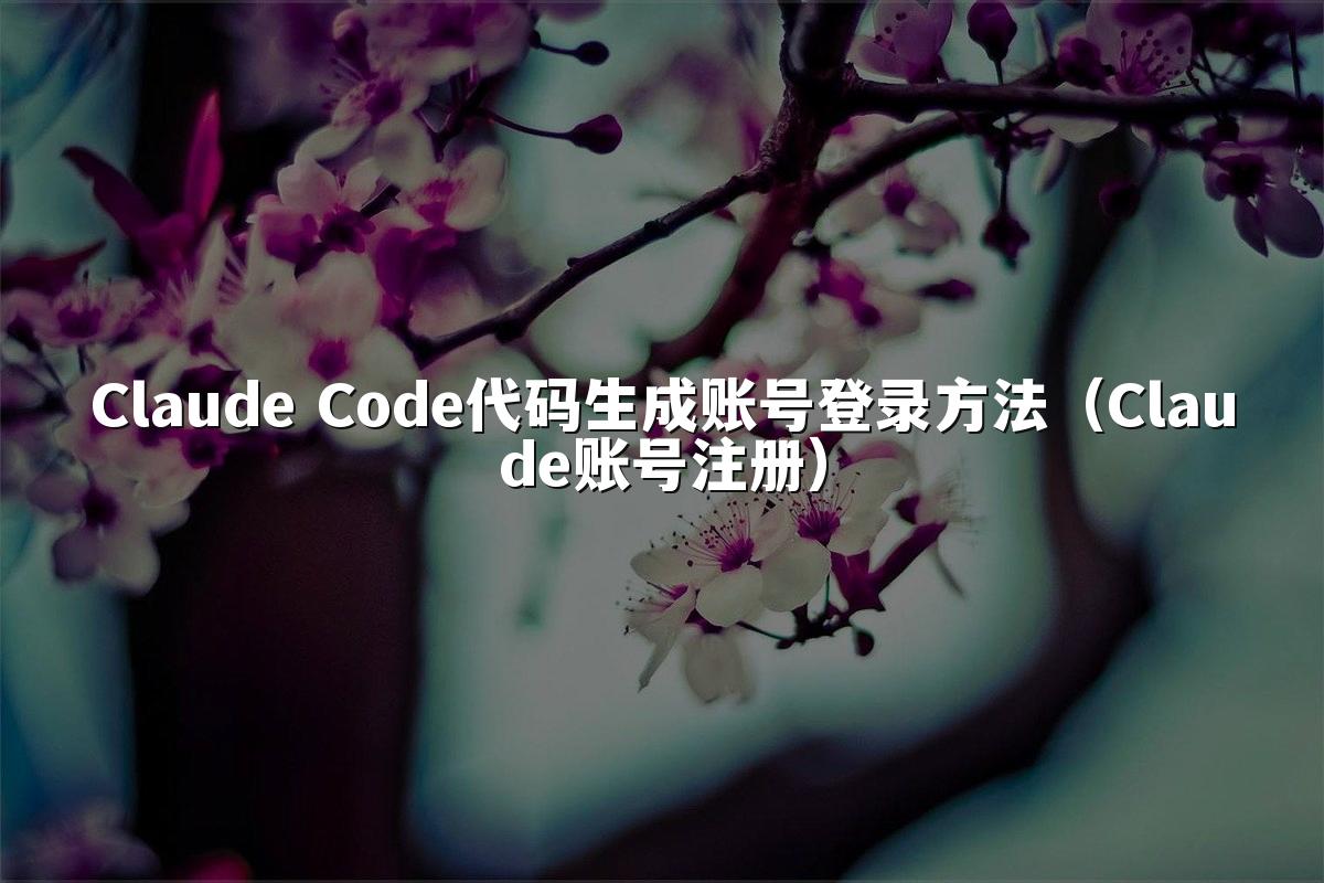 Claude Code代码生成账号登录方法（Claude账号注册）