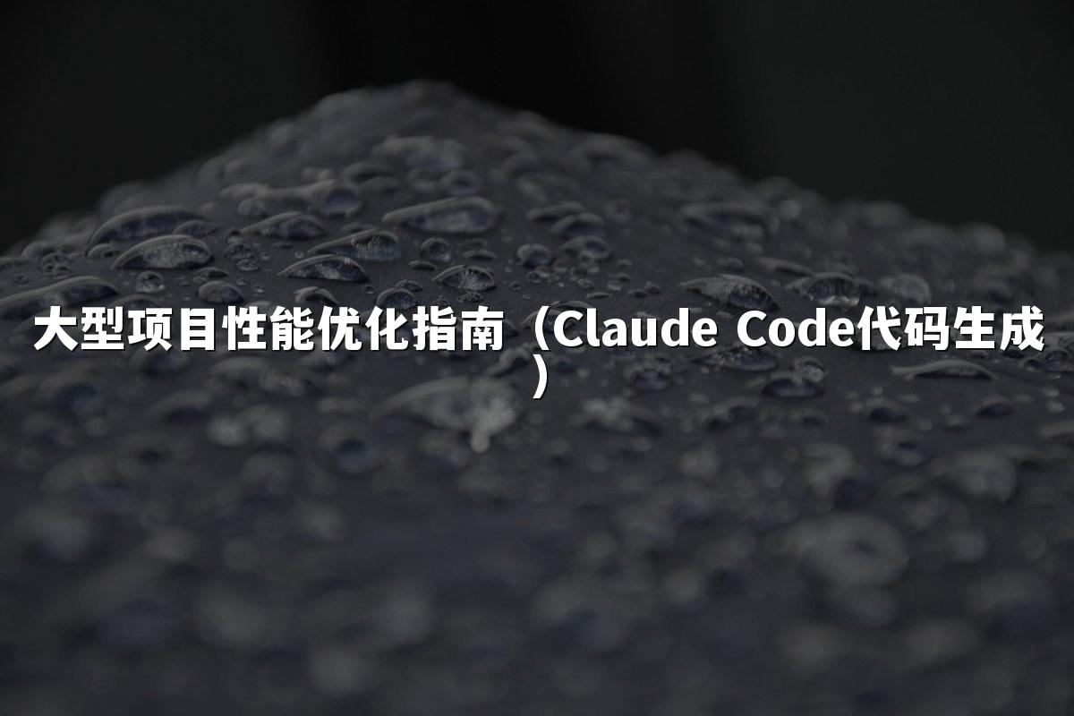 大型项目性能优化指南（Claude Code代码生成）