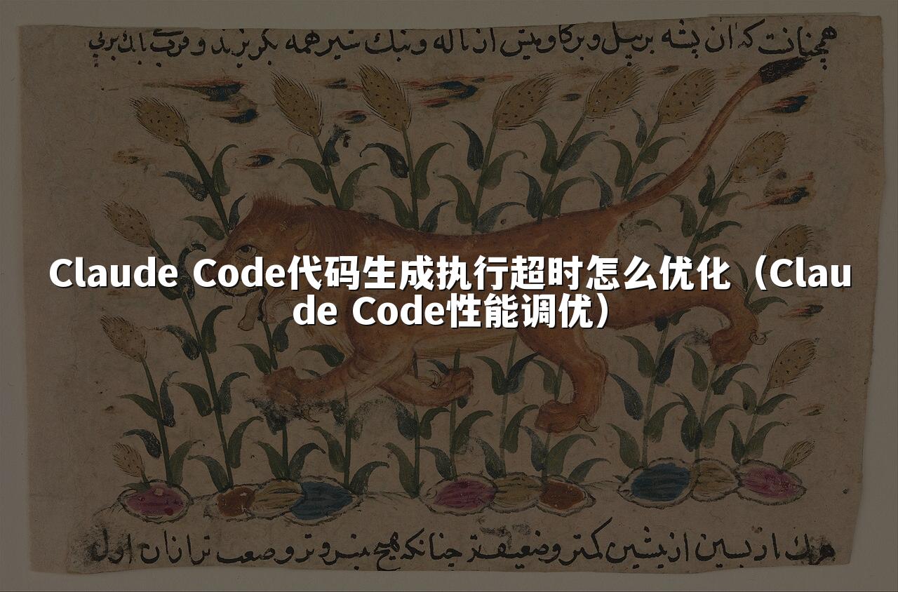 Claude Code代码生成执行超时怎么优化(Claude Code性能调优)