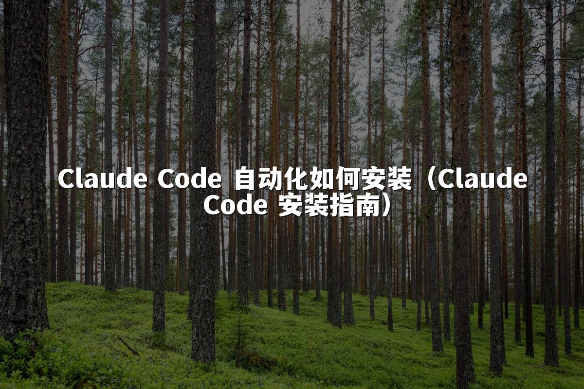 Claude Code 自动化如何安装(Claude Code 安装指南)