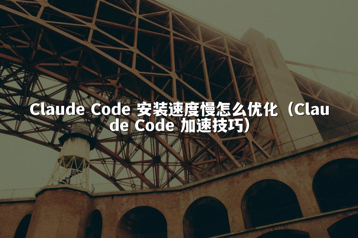 Claude Code 安装速度慢怎么优化（Claude Code 加速技巧）