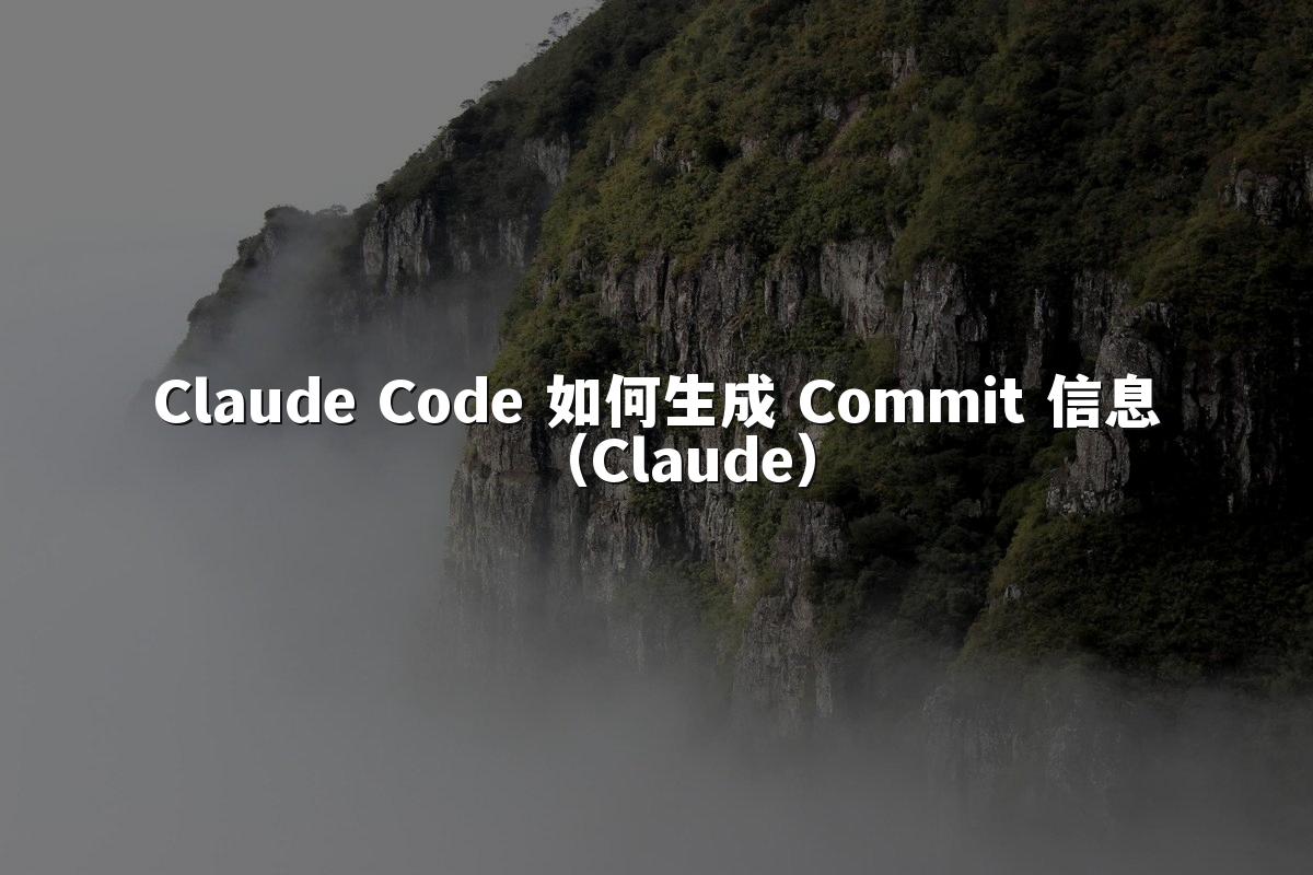 Claude Code 如何生成 Commit 信息(Claude)