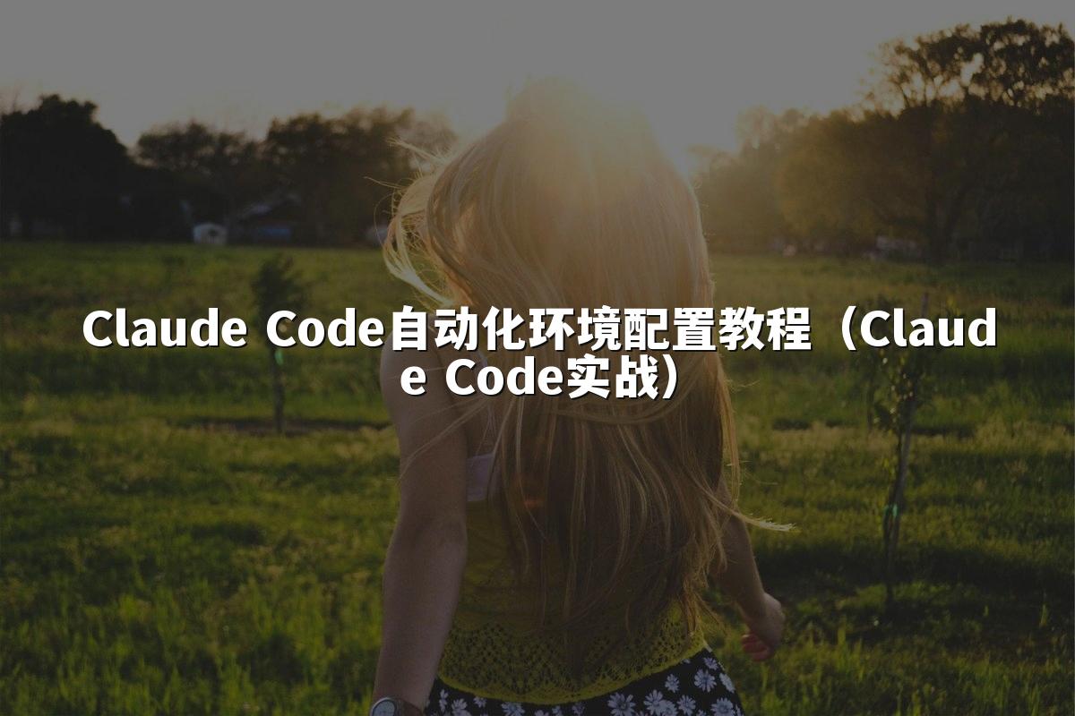 Claude Code自动化环境配置教程（Claude Code实战）