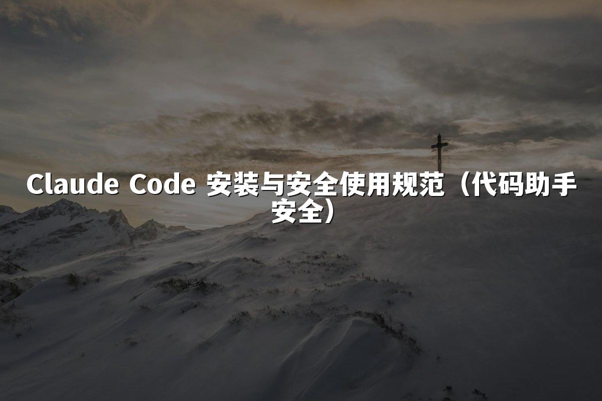 Claude Code 安装与安全使用规范(代码助手安全)