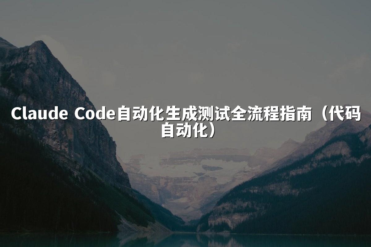 Claude Code自动化生成测试全流程指南（代码自动化）