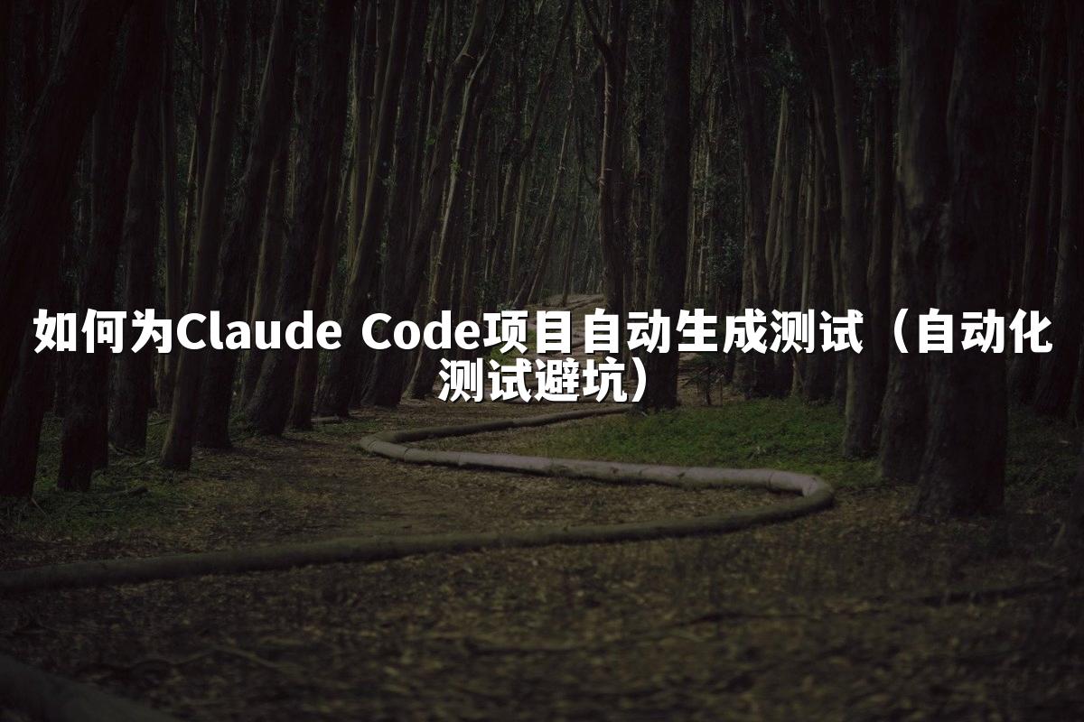 如何为Claude Code项目自动生成测试(自动化测试避坑)