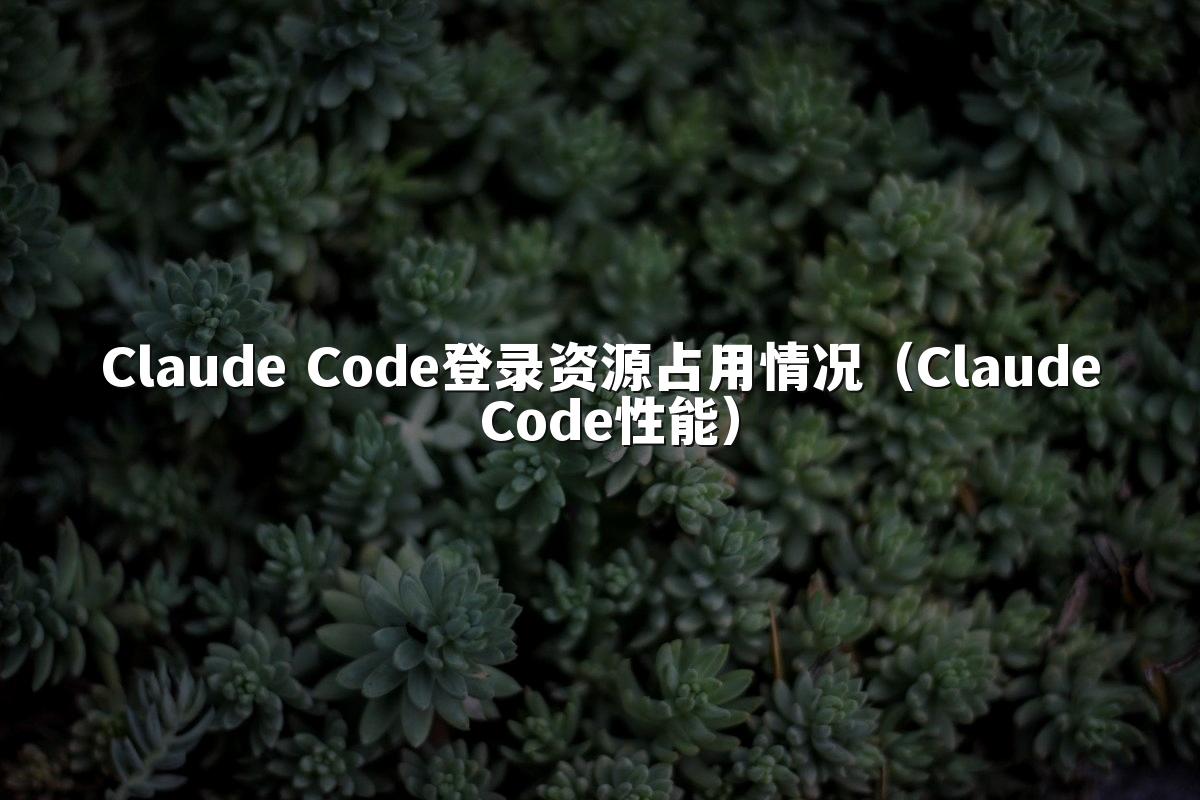 Claude Code登录资源占用情况(Claude Code性能)