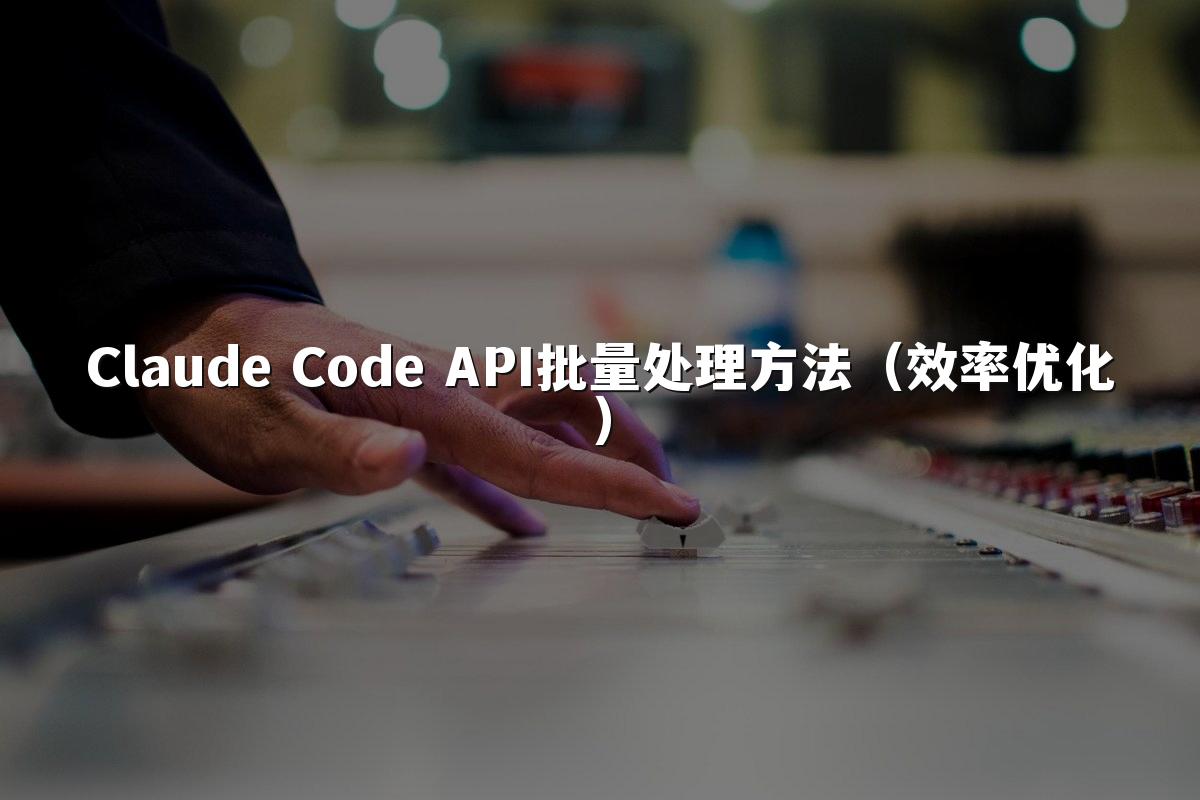 Claude Code API批量处理方法(效率优化)