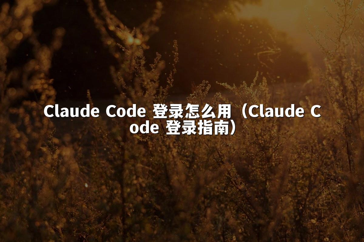 Claude Code 登录怎么用(Claude Code 登录指南)