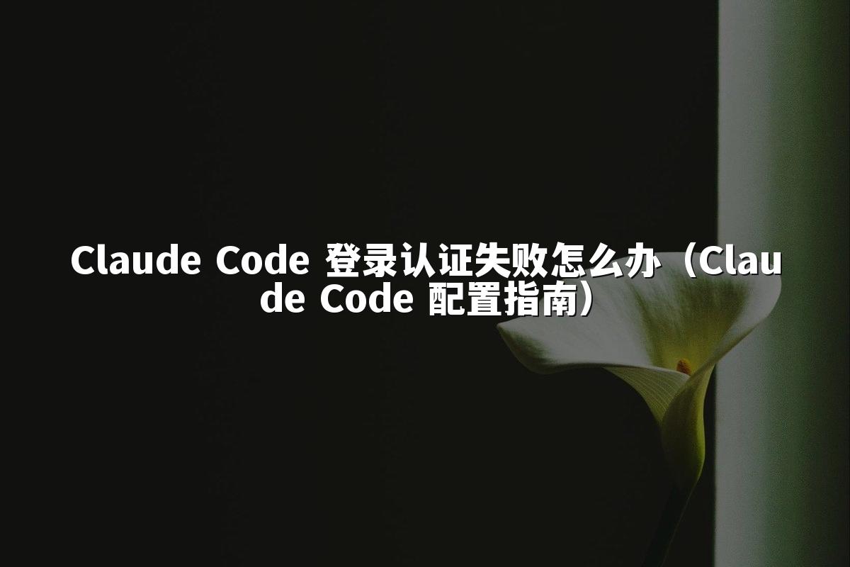 Claude Code 登录认证失败怎么办(Claude Code 配置指南)