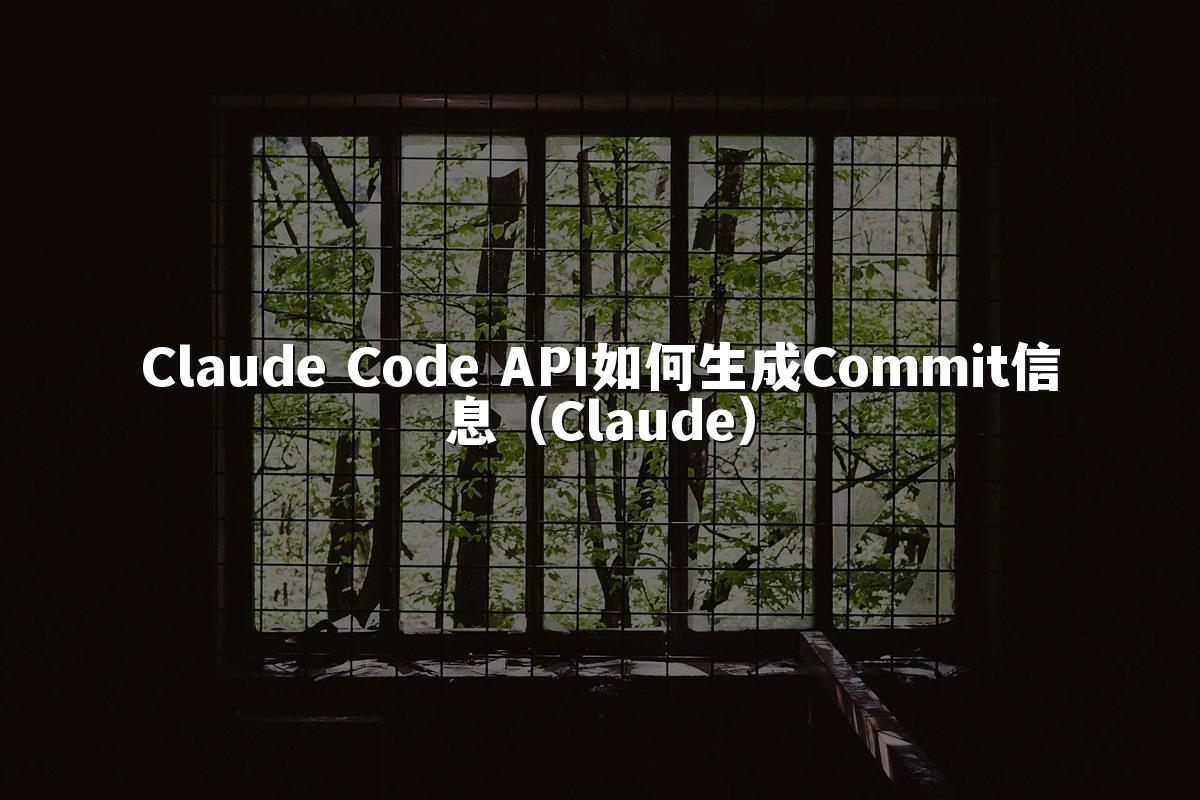 Claude Code API如何生成Commit信息(Claude)