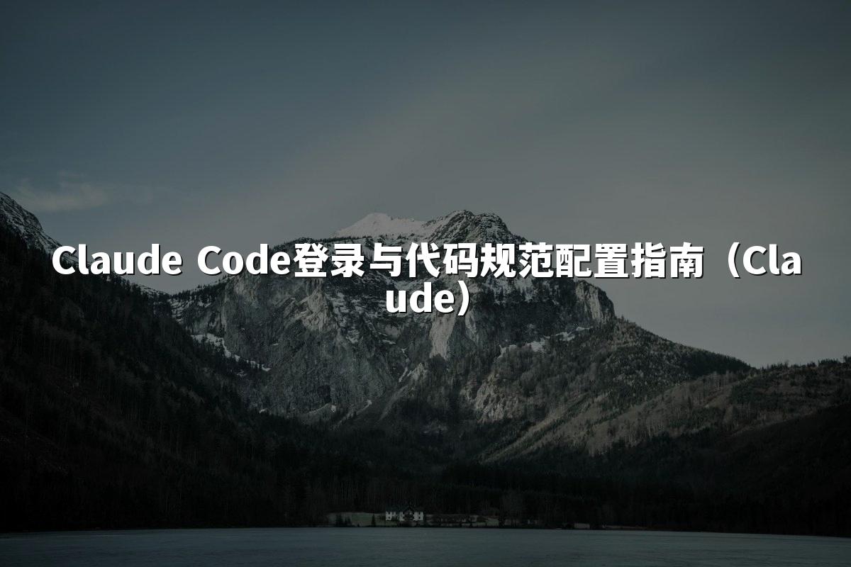 Claude Code登录与代码规范配置指南（Claude）