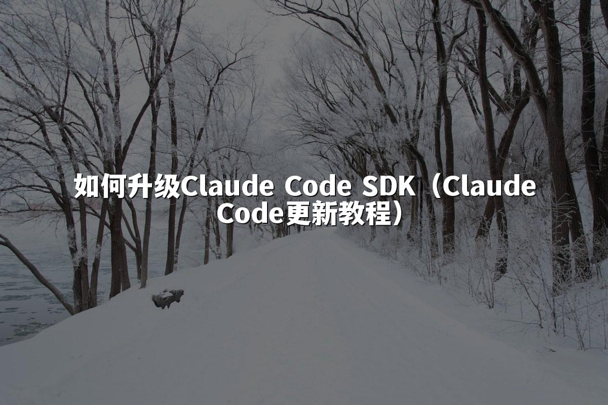 如何升级Claude Code SDK(Claude Code更新教程)