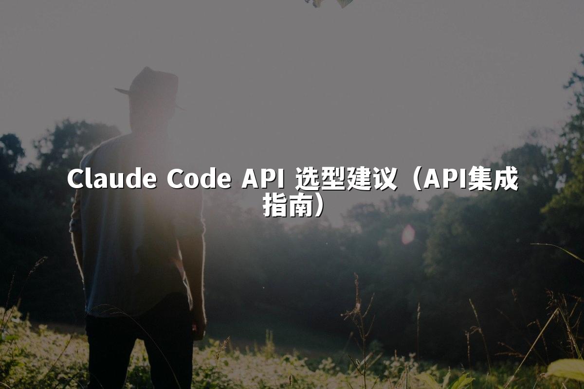 Claude Code API 选型建议（API集成指南）