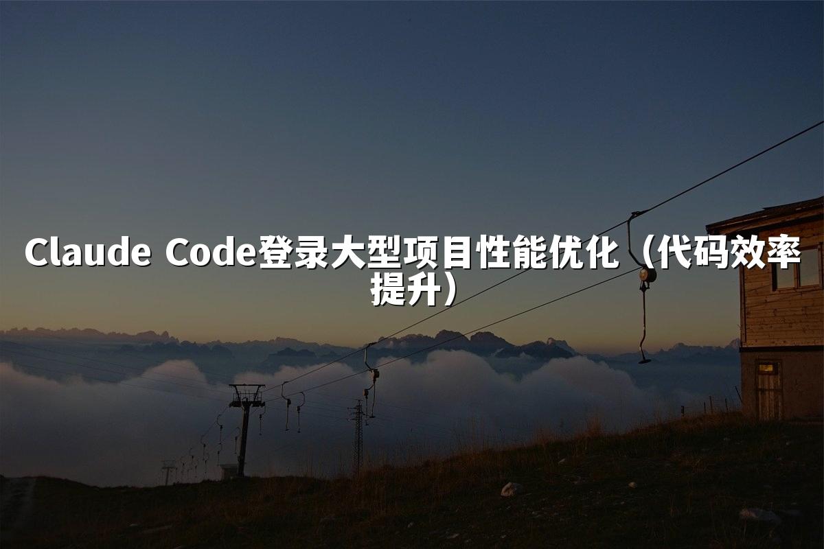 Claude Code登录大型项目性能优化（代码效率提升）