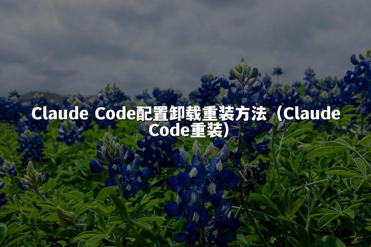Claude Code配置卸载重装方法(Claude Code重装)