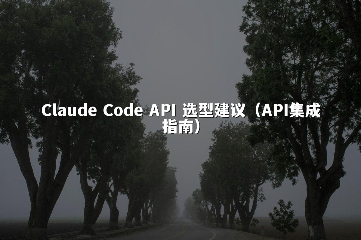 Claude Code API 选型建议（API集成指南）