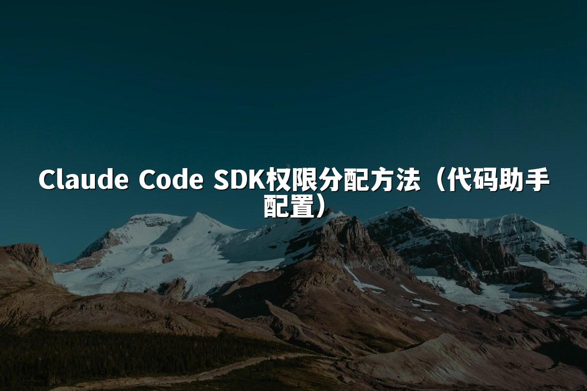 Claude Code SDK权限分配方法(代码助手配置)