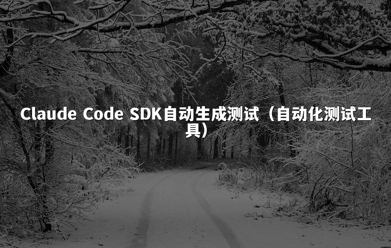 Claude Code SDK自动生成测试(自动化测试工具)
