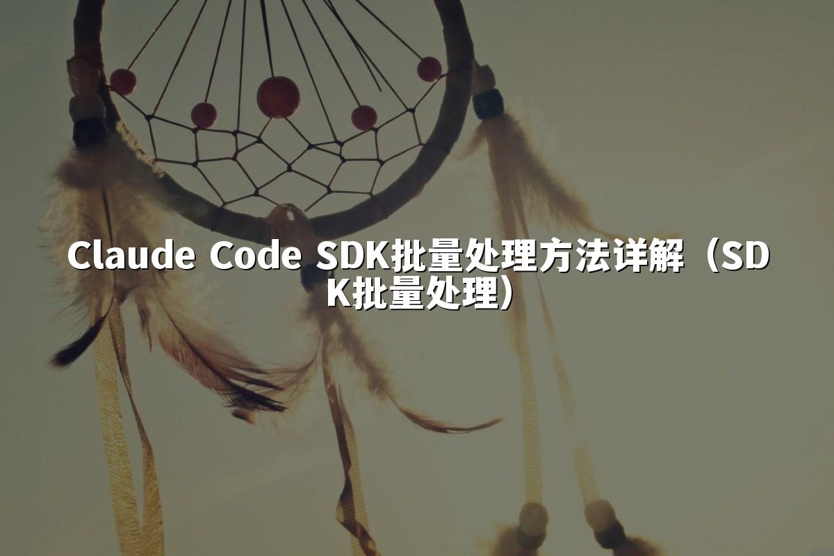 Claude Code SDK批量处理方法详解(SDK批量处理)