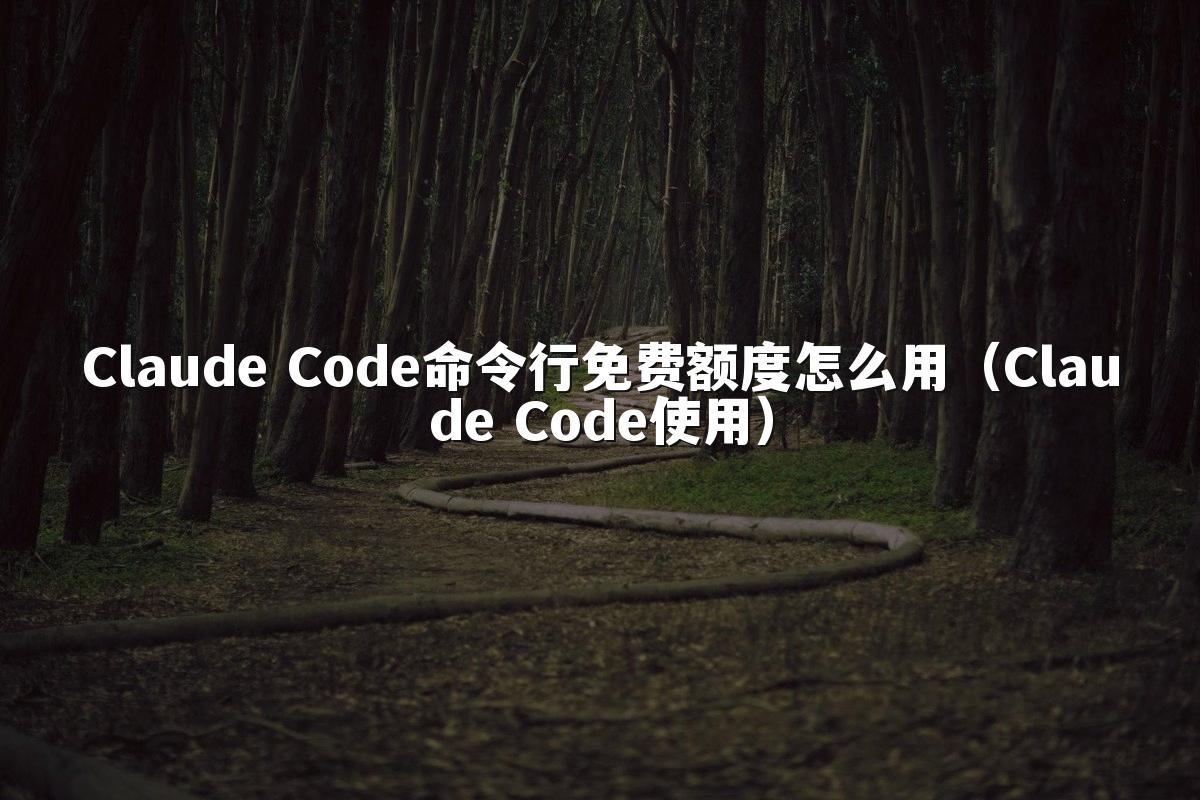 Claude Code命令行免费额度怎么用（Claude Code使用）
