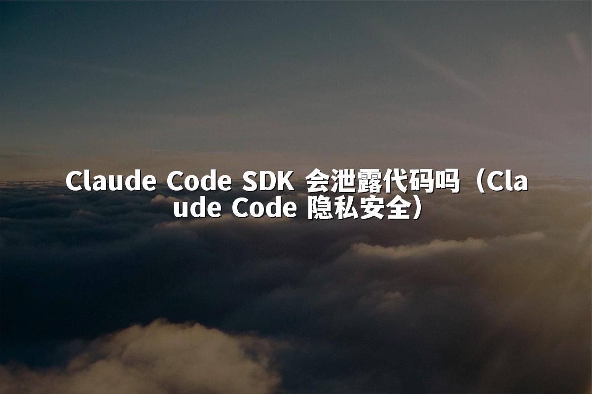Claude Code SDK 会泄露代码吗(Claude Code 隐私安全)