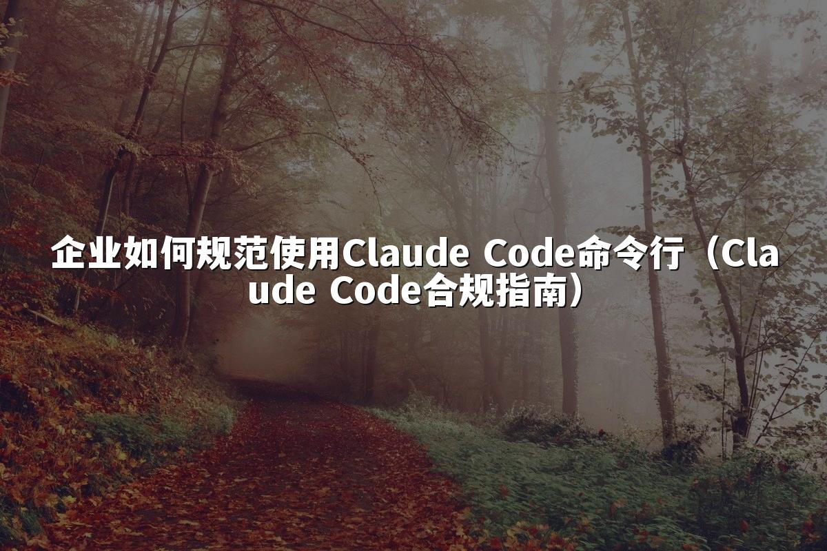 企业如何规范使用Claude Code命令行(Claude Code合规指南)