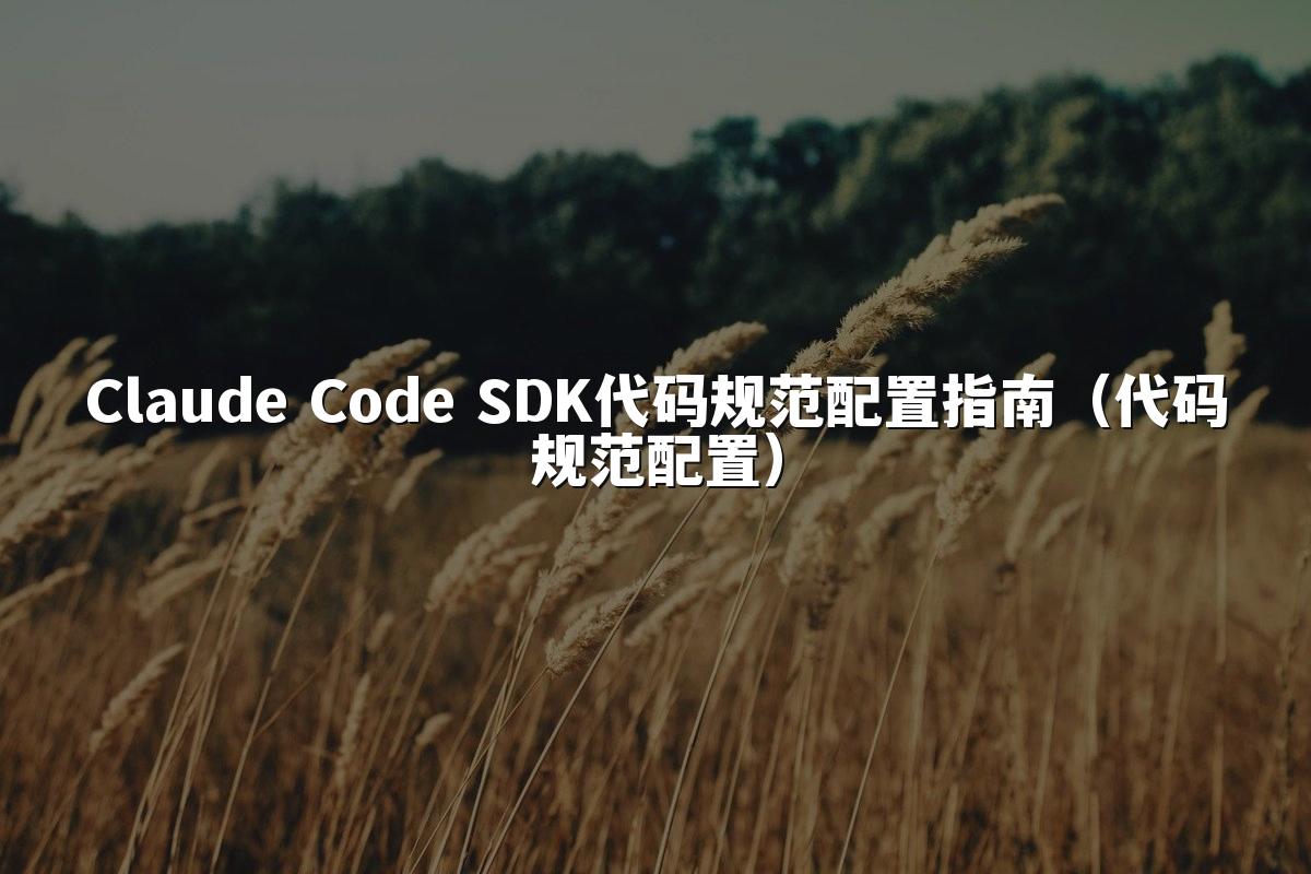 Claude Code SDK代码规范配置指南(代码规范配置)