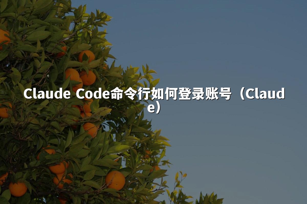 Claude Code命令行如何登录账号(Claude)