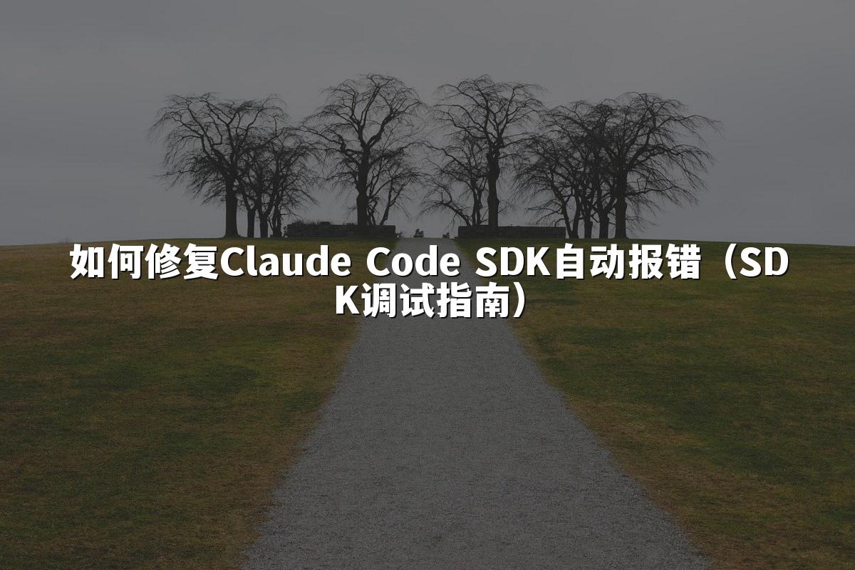 如何修复Claude Code SDK自动报错(SDK调试指南)