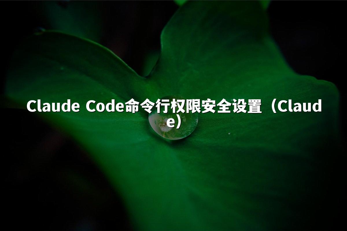 Claude Code命令行权限安全设置（Claude）